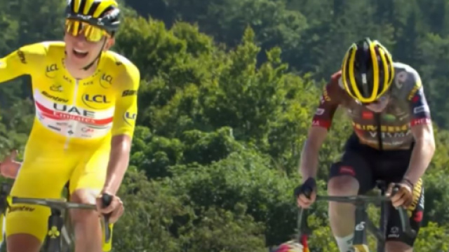 La vittoria di Tadej Pogacar nella tappa di Planche des Belles Filles.