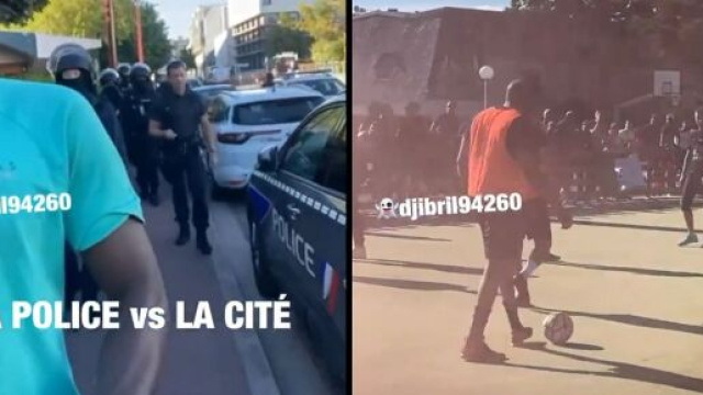 Un match de football entre des jeunes de cit&eacute;s et des policiers fait le buzz (captures YouTube)