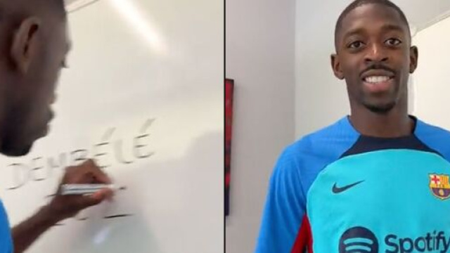 Demb&eacute;l&eacute; a prolong&eacute; son contrat au Bar&ccedil;a jusqu'en 2024. (cr&eacute;dit Twitter Bar&ccedil;a)