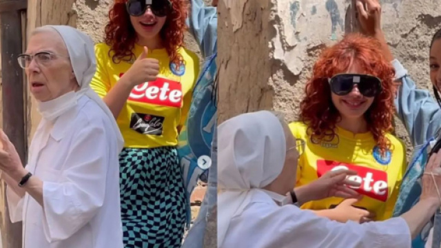 Due modelle si baciano, la suora sbotta furiosa.