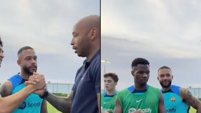 Henry et Memphis au coeur d'une s&eacute;quence insolite sur les r&eacute;seaux sociaux. (cr&eacute;dit Bar&ccedil;a Twitter)