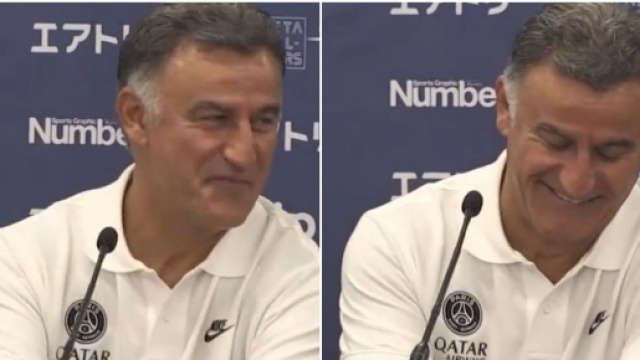 PSG : Christophe Galtier se moque de la traductrice japonaise et part en fou rire (capture YouTube)