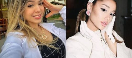 Ap&oacute;s briga com Anitta, Melody d&aacute; cr&eacute;dito a Ariana Grande (Fotomontagem/Divulga&ccedil;&atilde;o)