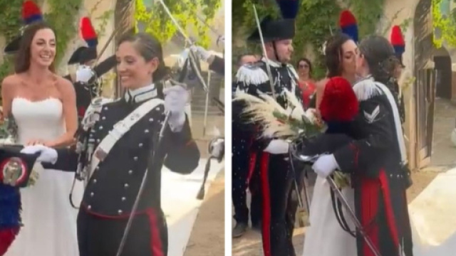 Il matrimonio tra la carabiniera Elena e Claudia