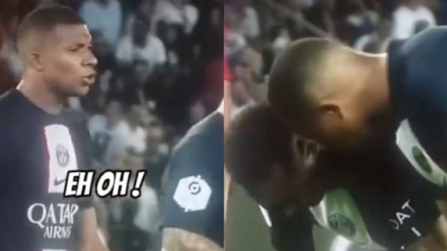 Mbapp&eacute; avec Neymar concernant un penalty du PSG. (cr&eacute;dit Twitter)