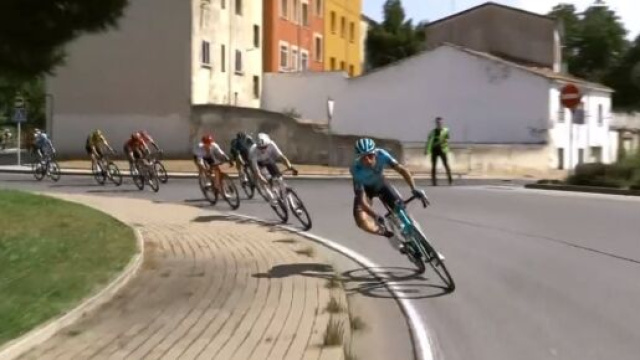 L'attacco di Vincenzo Nibali nella prima tappa della Vuelta Burgos.