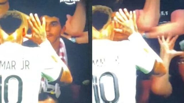 Neymar troll&eacute; par une supportrice du LOSC ce dimanche. (cr&eacute;dit Twitter Prime)