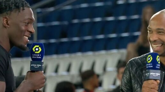 Henry et Disasi parlant du match entre le PSG et Monaco ce dimanche soir au Parc des Princes. (cr&eacute;dit Prime Video)