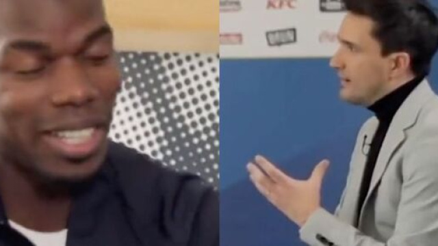 Pogba mal &agrave; l'aise apr&egrave;s une question sur Mbapp&eacute; pour certains internautes. (cr&eacute;dit Twitter)