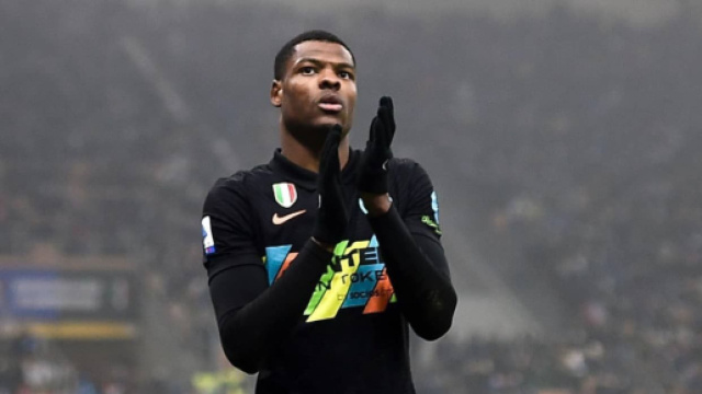 Denzel Dumfries, esterno destro dell'Inter.