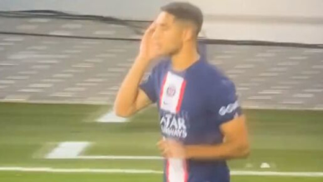 Hakimi contre le Maccabi Ha&iuml;fa en Ligue des champions. (cr&eacute;dit Twitter)