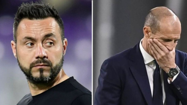 De Zerbi potrebbe essere l'erede di Allegri qualora il tecnico toscano venisse esonerato dalla Juve.