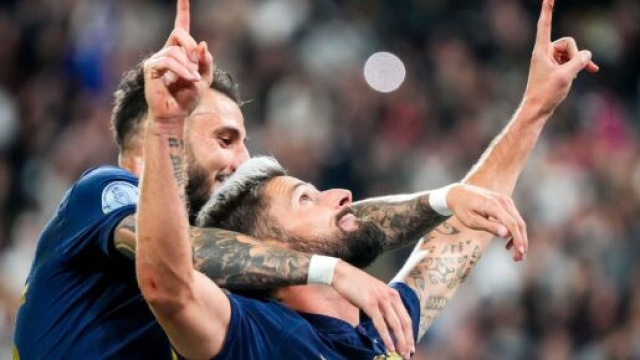 Olivier Giroud en forme ce jeudi soir face &agrave; l'Autriche. (cr&eacute;dit Twitter)