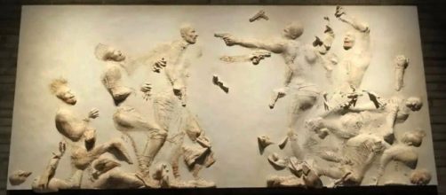 Brad Pitt's "Aiming At You I Saw Me But It Was Too Late This Time" (Image source: Courtesy of Sara Hild&eacute;n Art Museum)