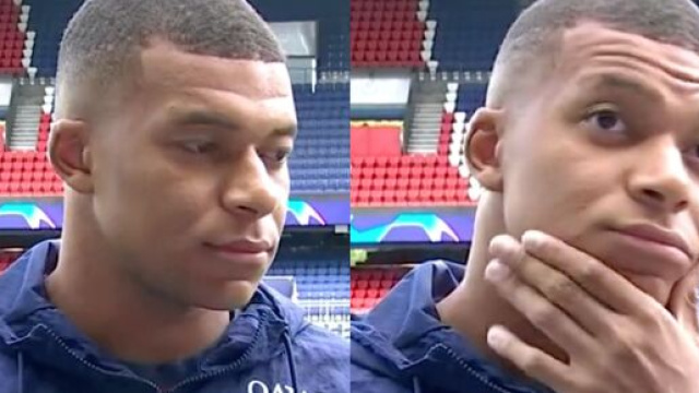 Mbapp&eacute; cash au micro de Canal+ sur le mercato r&eacute;alis&eacute; par le PSG. (cr&eacute;dit capture Twitter Canal+)