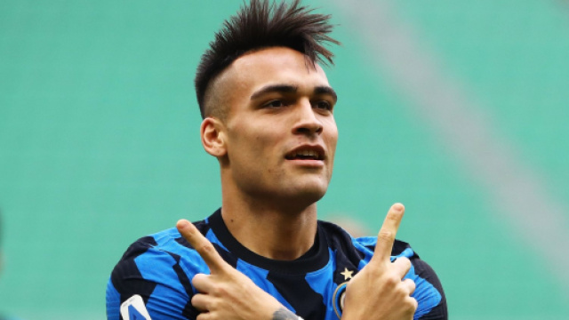In foto Lautaro, attaccante dell'Inter.