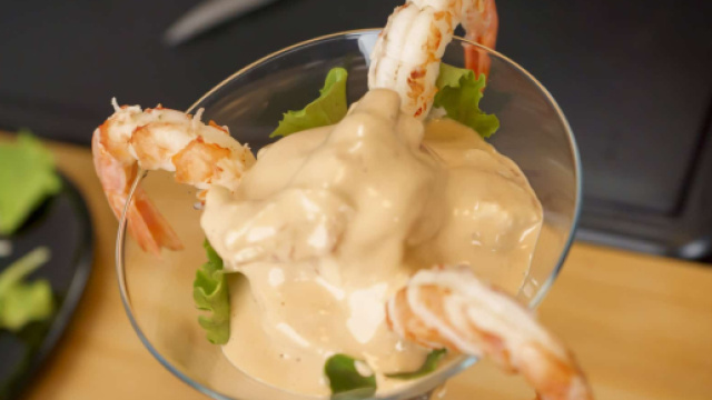 cocktail di scampi, originale antipasto fresco.