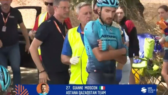 Ciclismo, il ritiro di Gianni Moscon al Tour Down Under.