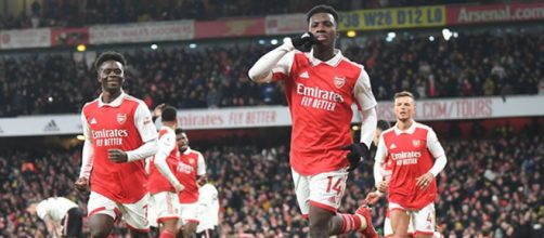 Nketiah e Saka marcaram os gols do Arsenal (Reprodu&ccedil;&atilde;o/Twitter/@Arsenal).