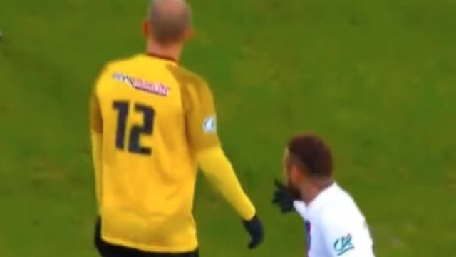 Neymar fut l'un des buteurs face &agrave; Pays de Cassel ce lundi en Coupe de France. (screenshot Twitter - @Paristeamfr)