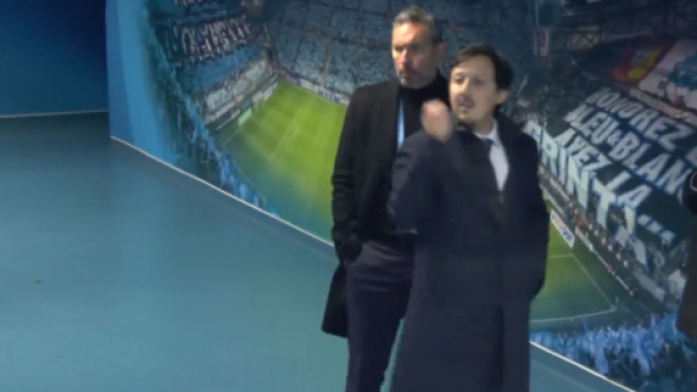 Pablo Longoria furieux apr&egrave;s l'arbitrage d'OM-Monaco. (screensot twitter - @CanalplusFoot)