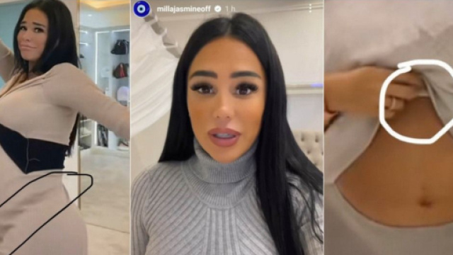 Faux ventre, adoption, r&eacute;tention d'eau, morphologie, les internautes doutent de la grossesse de Milla Jasmine. (screenshots @Snapchat)