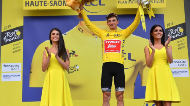 Ciclismo, Giulio Ciccone in maglia gialla al Tour de France.