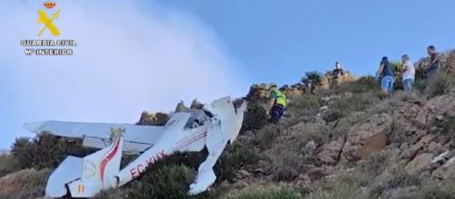 El avi&oacute;n se estrell&oacute; en El Cerro del Fraile en la madrugada del mi&eacute;rcoles (X, @guardiacivil)