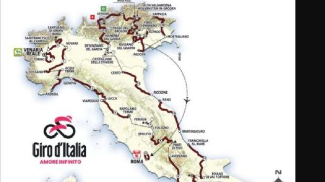 Il percorso del Giro d'Italia 2024.