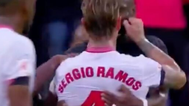 Ramos et Rudiger au coeur d'une s&eacute;quence forte ce samedi. (screenshot Twitter - @HRivayrand)