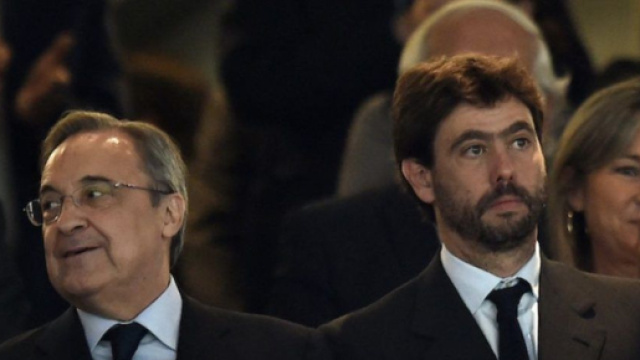 Nella foto Florentino Perez e Andrea Agnelli.