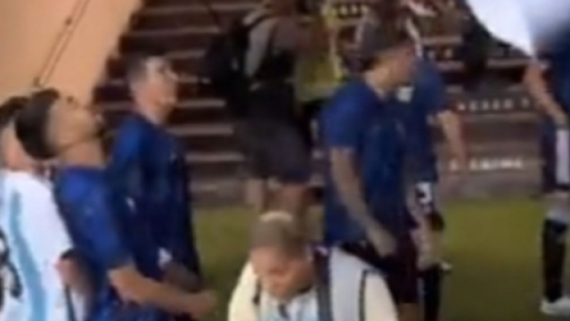 Angel Di Maria dans le couloir du Maracana (X/@DiarioOle))