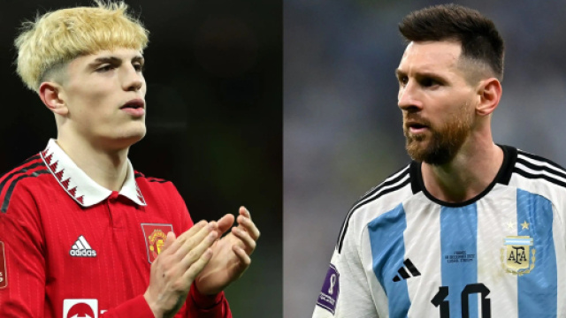 Selon Rio Ferdinand, Lionel Messi en aurait marre de l'idole de Garnacho qui n'est autre que CR7. (Twitter @FCBAlbiceleste)