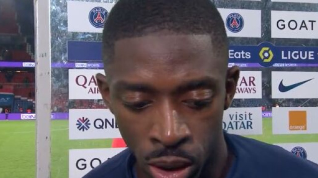 Demb&eacute;l&eacute; pas inquiet pour ses buts au PSG. (screenshot Twitter - @PVSportFR)