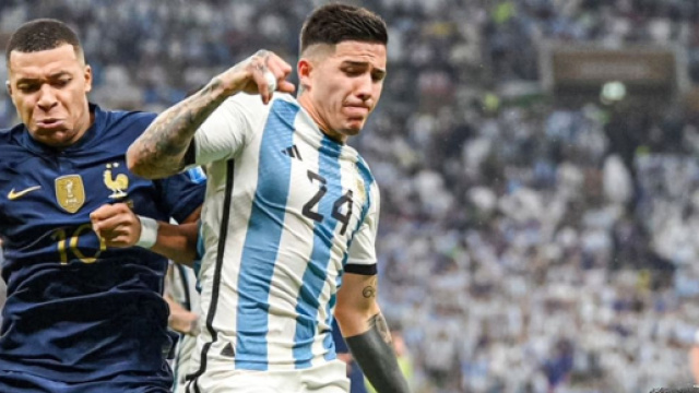 Mbapp&eacute; en finale de la Coupe du monde 2022 face &agrave; l'Argentine. (screenshot Twitter - @giraltpablo)