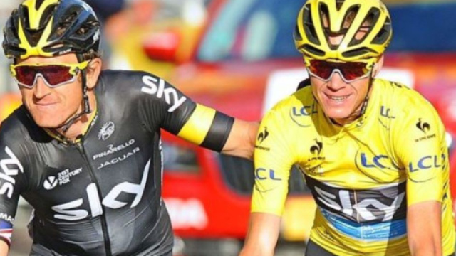 Ciclismo, Chris Froome in maglia gialla.