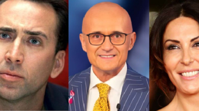 Nicolas Cage, Alfonso Signorini e Sabrina Ferilli.