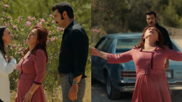 Terra amara - Hande Soral (&Uuml;mit), Nazan Kesal (Sevda) e Murat &Uuml;nalmış (Demir).