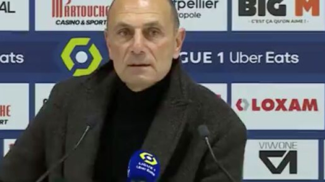 Miichel Der Zakarian en col&egrave;re apr&egrave;s Montpellier-Lens. (screnshot Twitter - BeIN Sports)