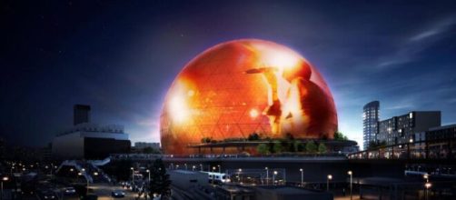An image of how the MSG Sphere might look in east London (Image source: MSG)
