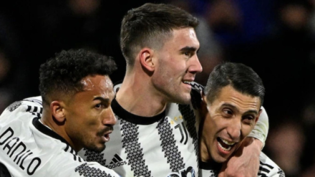 In foto Danilo, Dusan Vlahovic e Angel Di Maria.