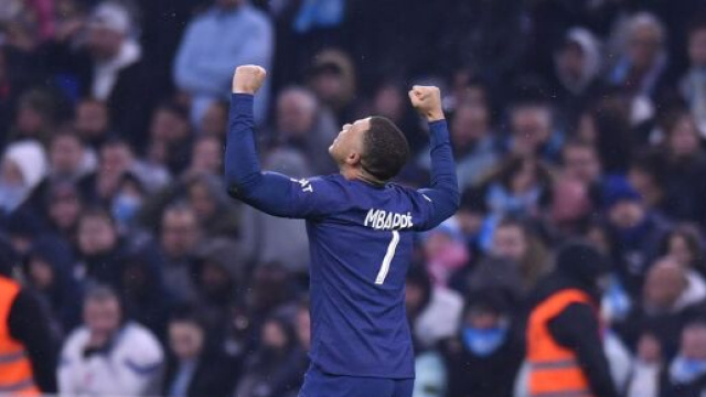 Mbapp&eacute; en feu face &agrave; l'OM et auteur d'un doubl&eacute;. (screenshot Twitter - @KMbappe)