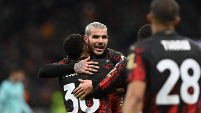 Theo Hernandez autore del gol che sblocca la partita, assegnato come autogol a Musso. Foto di: acmilan.com