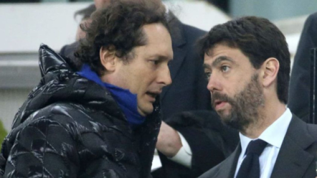 John Elkann e l'ex presidente della Juventus Andrea Agnelli.