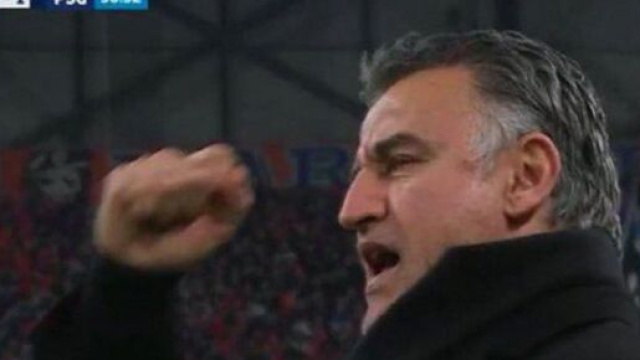 Christophe Galtier lors de OM - PSG a sembl&eacute; exult&eacute; sur le deuxi&egrave;me but marseillais. (capture Twitter @Elies13700)