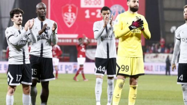 A Brest, les joueurs de la capitale ont assur&eacute; l'essentiel. screenshot twitter @PSG_inside