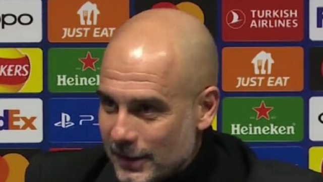 Pep Guardiola en conf&eacute;rence de presse (capture RMC Sports)