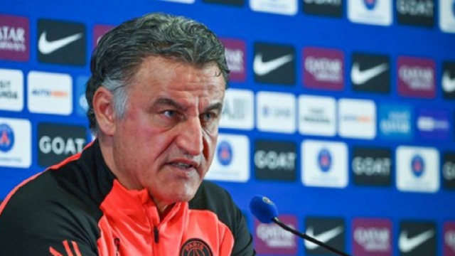 Christophe Galtier en conf&eacute;rence de presse (capture Twitter Actu Foot)