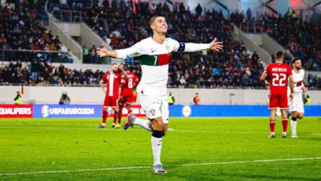 Cristiano Ronaldo a inscrit un nouveau doubl&eacute; en s&eacute;lection nationale, contre le Luxembourg (Screenshoot Twitter @Cristiano)