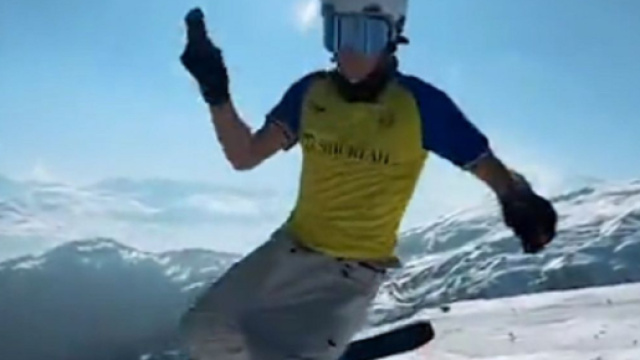 Andri Ragettli en mode Cristiano Ronaldo (capture Twitter Eurosport France)